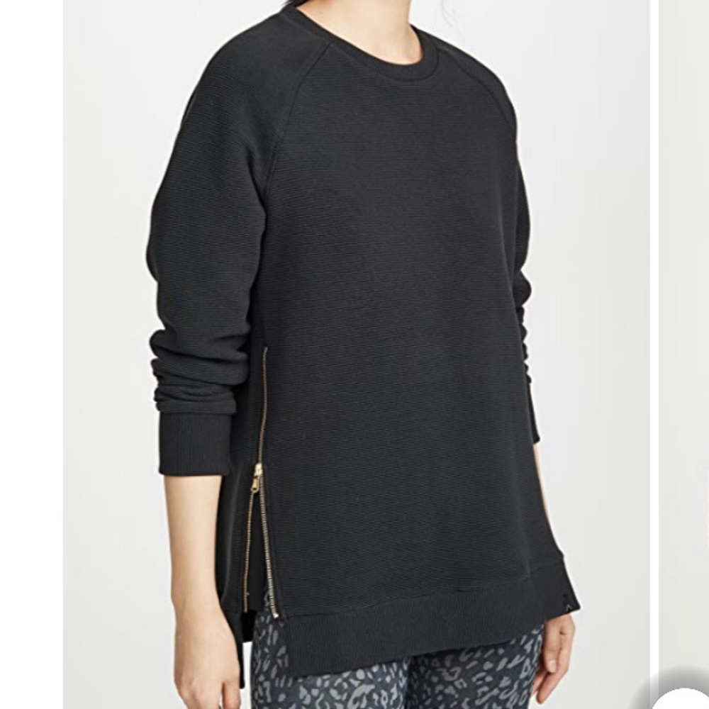 Varley | Black Manning Sweatshirt Zippers Ribbed Comfy Cozy | XL